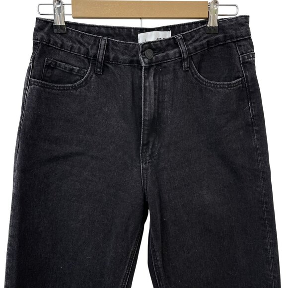 Vervet Wide-Leg Frayed Hem Jeans Black 100% Cotton Denim Women's 28 - Picture 3 of 12